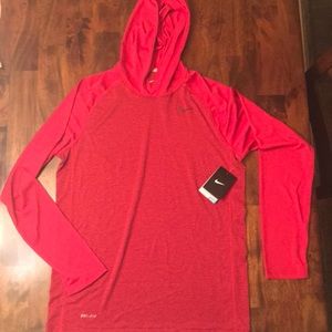 Nike Mens Dri-Fit Touch Hooded Long Sleeve Shirt